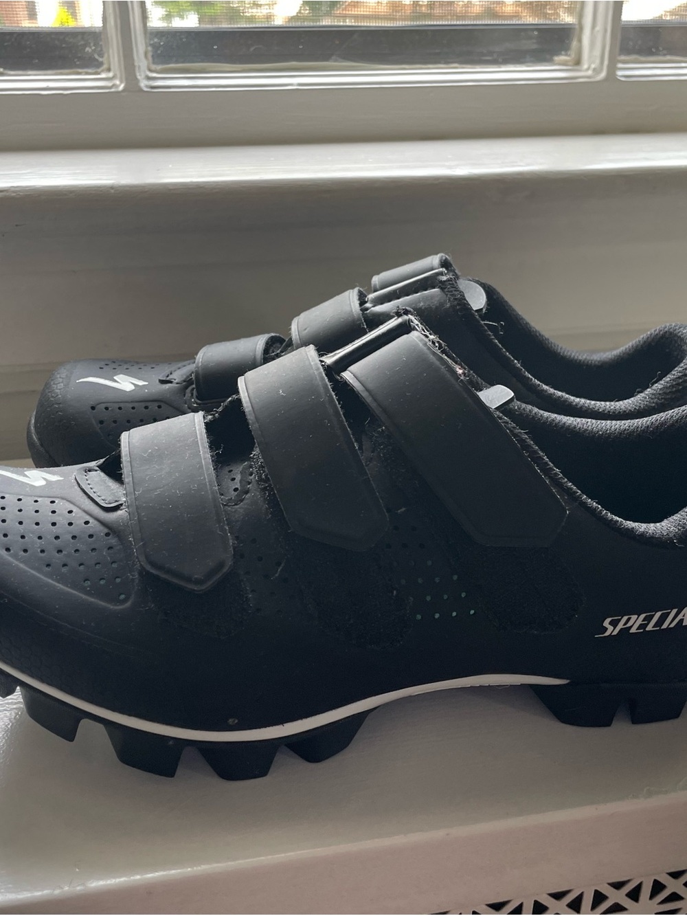 Specialized Black Women's Cycling Shoes with Triple Velcro Straps